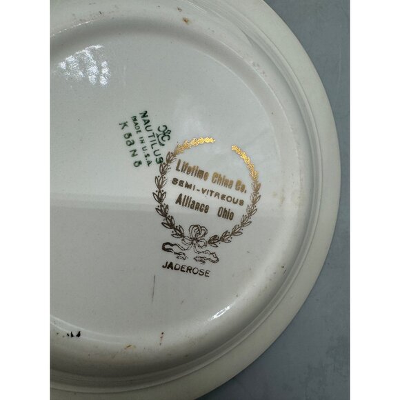 Vintage Walker China Green & White Floral Rimmed Soup Bowls 8" Diameter Set Of 2 - Picture 12 of 14